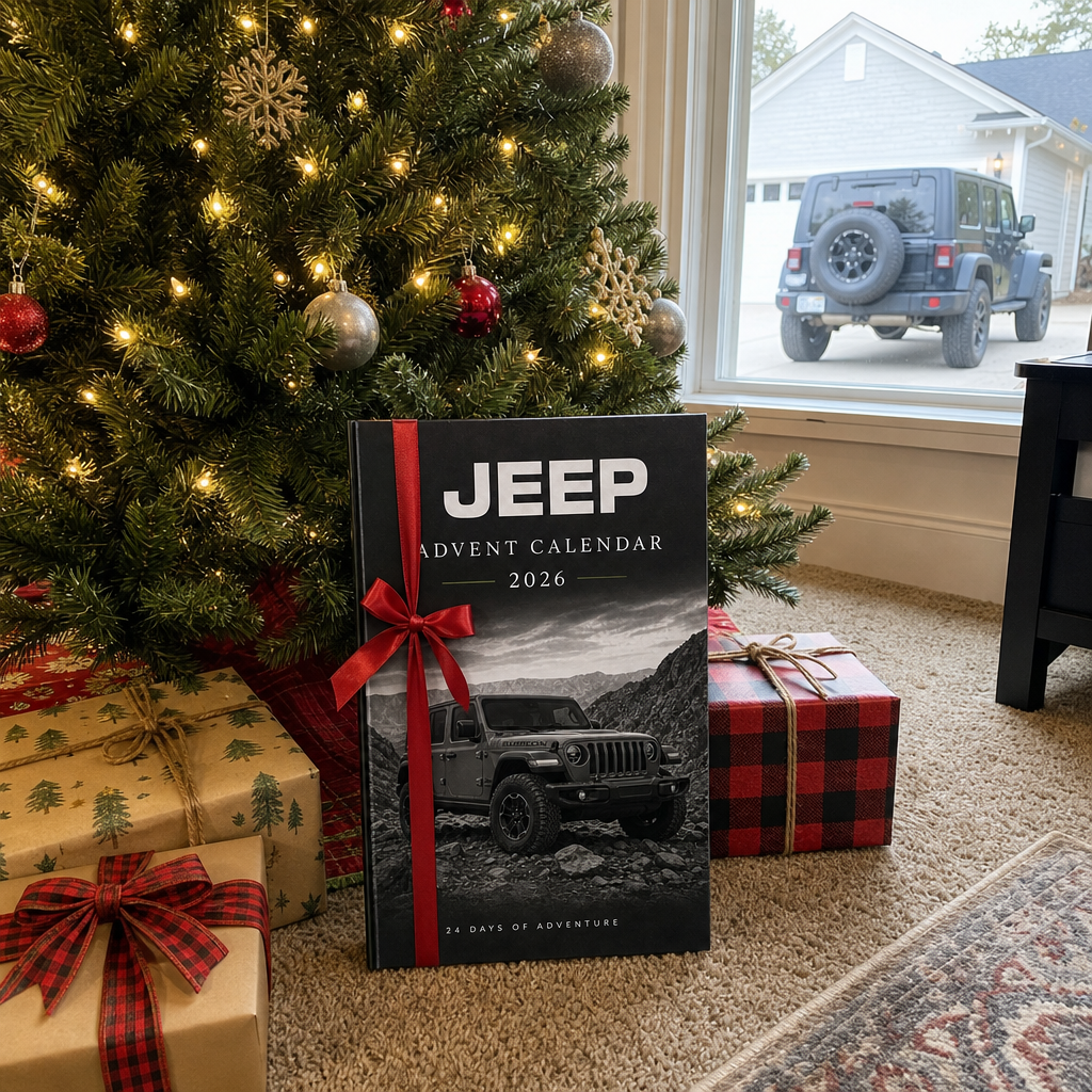 Jeep advent calendar opened at home during the Christmas countdown