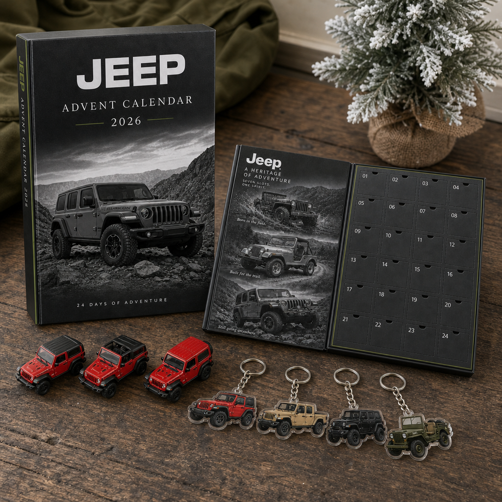Jeep advent calendar 2026 with 24 doors hiding die-cast 1:64 mini 4x4s