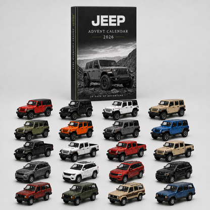 Jeep advent calendar box and collectible mini cars, a Christmas gift for car lovers